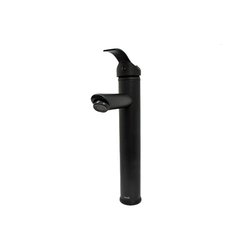 Llave Monomando Para Lavabo Alto Rugo Negro Sin Cubierta