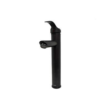 Llave Monomando Para Lavabo Alto Rugo Negro Sin Cubierta