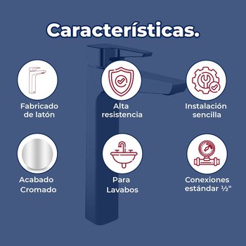 Llave Monomando alto Para lavabo Helvex Lusitania LUS-101