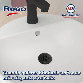 Contra Para Lavabo S/Rebosadero y Rejilla Acabado Negro Rugo