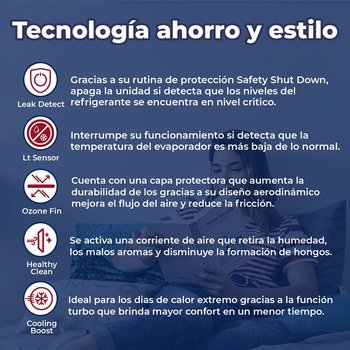 Minisplit Tradicional 1 Ton Solo Frio 220V Life 12 Plus