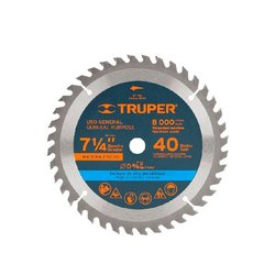Disco Sierra Madera 40 Dientes Truper 7¼ pulg Centro 5/8