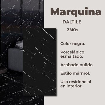 Piso Marquina Negro Daltile 80x160 cm Rectificado