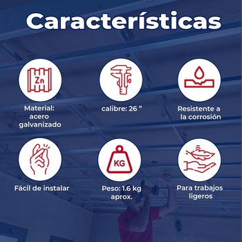 Canaleta Listón Panel Rey Calibre 26 6.82 x 3.96 m