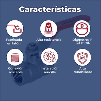 Válvula de Esfera Roscable de laton 025 mm 1 Urrea