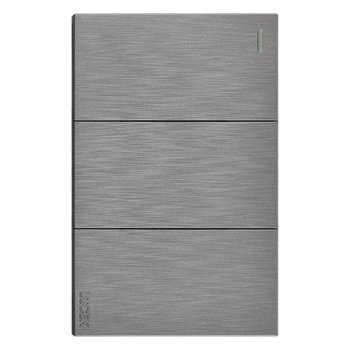 Placa 3 Apagadores Sencillos Lucek Flat Plata