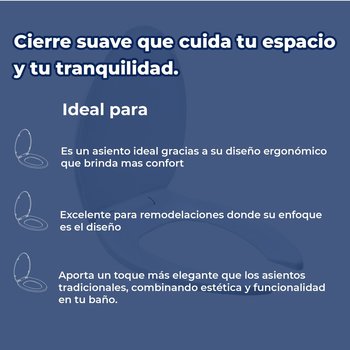 Asiento Para WC Cierre Estándar Helvex Alargado Blanco AT-2