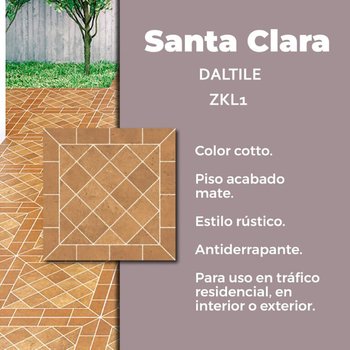 Piso Santa Clara Cotto Daltile 37x37cm