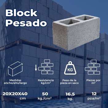 Block pesado 20X20X40 CM