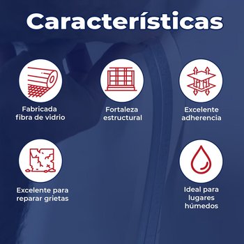 Cinta Fibra Vidrio Autoadhesiva Panel Rey 7.50 cm 3 pulg x 45 m