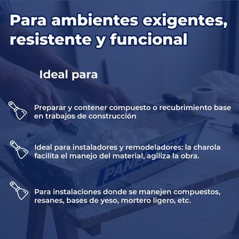 Charola Acero Inoxidable 12" Panel Rey Para Compuesto