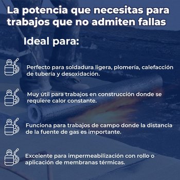 Soplete Gas Butano Encendido Electrónico Manguera 10 m