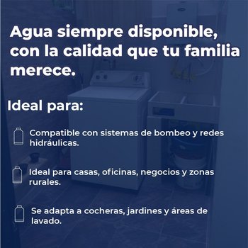 Tinaco vertical beige 500 lts c/herrajes y filtro 0.68x0.68x1.53