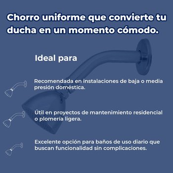 Regadera Con Brazo y Chapetón Genova Rugo 44G