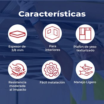 Plafón Texturey Estándar 3/8 pulg 61 x 122 cm