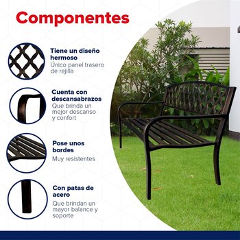 Banca para jardin diseño bronce antiguo