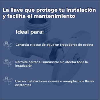 Llave Angular Urrea Cromada ½ x ½ pulg