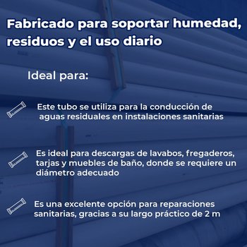 Tubo PVC Sanitario Norma 50 MM 2 (M)