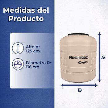 Tinaco Multicapa Beige Resistec Rotoplas 1100 L