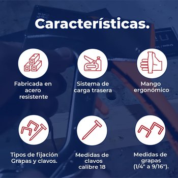 Engrapadora / clavadora tipo pistola uso rudo Truper