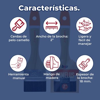 Brocha Byp Pelo Extra Fino Camelus 2” Pulgadas