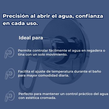 Llave Monomando de Empotrar Para Regadera o Tina Rugo