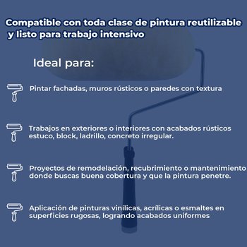 Rodillo de uso profesional para superficies rugosas BYP 1 pulg