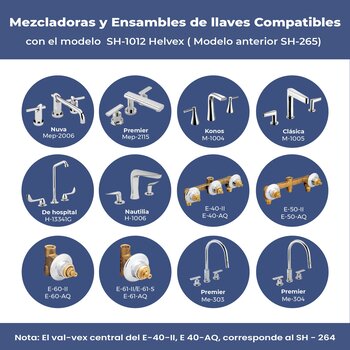 Valvex V Derecho Grande SH1012 Helvex