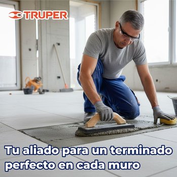 Llana de Hule 9-1/2" Espesor 5/8", Acabado Liso Truper