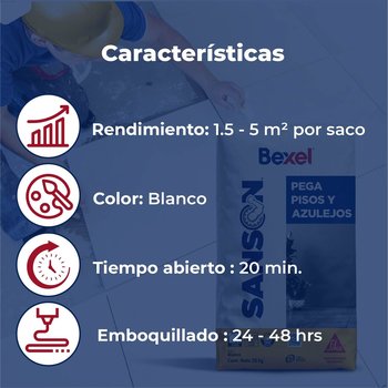 Adhesivo Sansón marca Bexel 20 kg Blanco