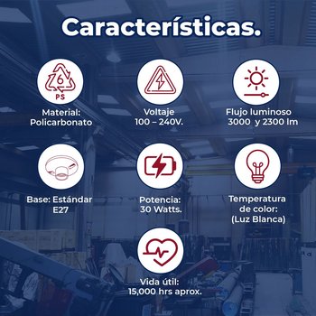 Foco Led Alta Potencia aksi 30 W Luz Blanca E27