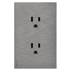 Placa Contacto Doble Lucek Flat Plata