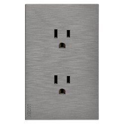 Placa Contacto Doble Lucek Flat Plata