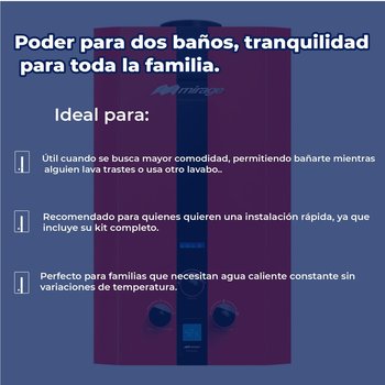 Calentador Paso 16 Lts Rojo Gas Lp Incluye Kit de Instalación