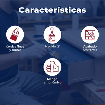 Brocha Premium de Cerda Natural y Poliéster BYP 2" Pulgadas