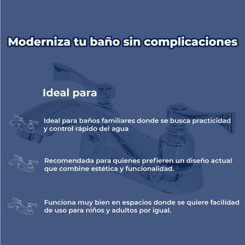 MEZCLADORA LAVABO 4 PALANCA CROMO