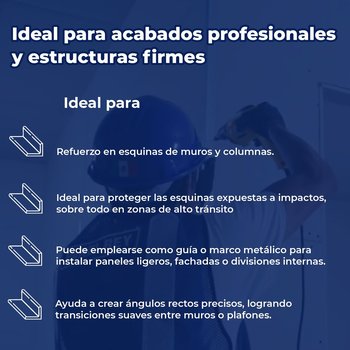 Esquinero metálico calibre 26 3.17X2.44 M