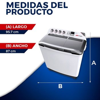 Lavadora Semiautomática 13 Kg Con Monomando Mirage