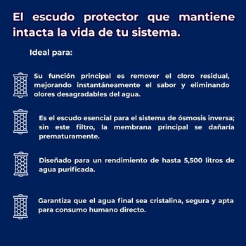 Cartucho de Repuesto Carbón Activado Primario Osmosis Rotoplas