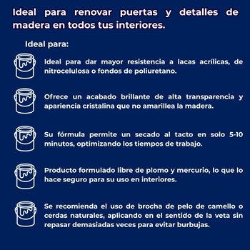 Barniz Artesanal Brillante 1 L Para Madera Sherwin Williams
