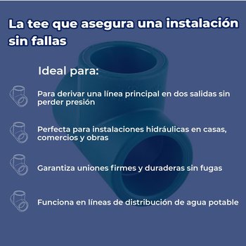 Tee Tuboplus Rotoplas 1¼ pulg para Instalaciones Hidráulicas