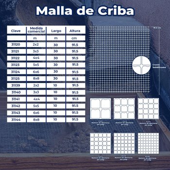 Malla Criba DeAcero 6 x 6 0.91 M