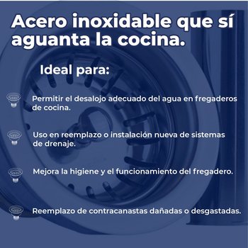 Contracanasta Para Fregadero Con Tubo Acero Inoxidable Coflex