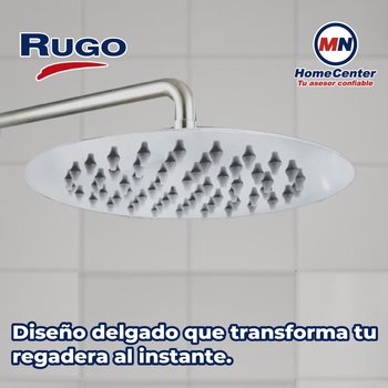 Regadera Delgada Redonda Sin Brazo Rugo 6" Acero Inoxidable