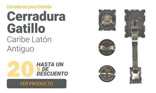 Cerradura Entrada Gatillo Caribe Latón Antiguo