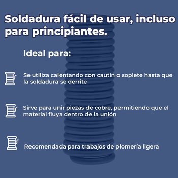 Soldadura de Estaño Solida Omega 50/50 3mm 64 Gramos