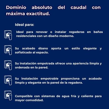MONOMANDO REGADERA SIN DESVIADOR ÉBANO LINEA QUADRATTA