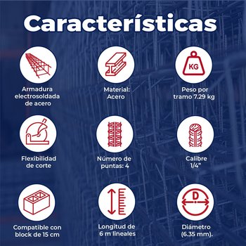 Cadena armex 1/4 15X20 4 puntas 6 M