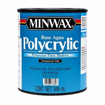 Barniz Poliuretano Polycrylic Base Agua Satinado 1 L Para Madera