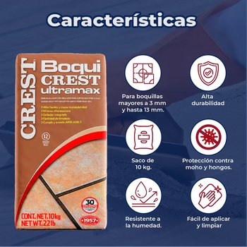 Boquilla con arena 10 kg Crest color mármol
